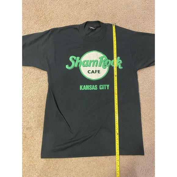 Vtg ShamRock Cafe  Kansas City Black T-Shirt Mens L Single Stitch Screen Stars - Picture 5 of 7